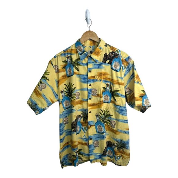Tori Richard Other - Tori Richard Shirt Mens Large Butter Yellow Cabo Wabo Floral Hawaiian Camp Beach